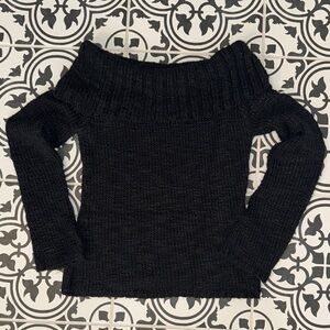 Elegant Black Off-Shoulder Sweater